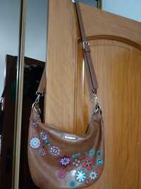 Mala Desigual tiracolo cor camel