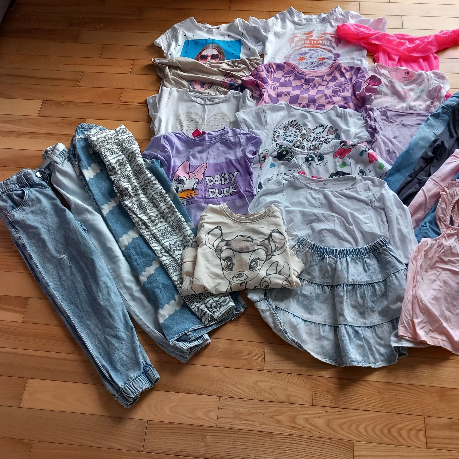 Zestaw paka wiosna lato dziewczynka 134 zara H&M jeansy