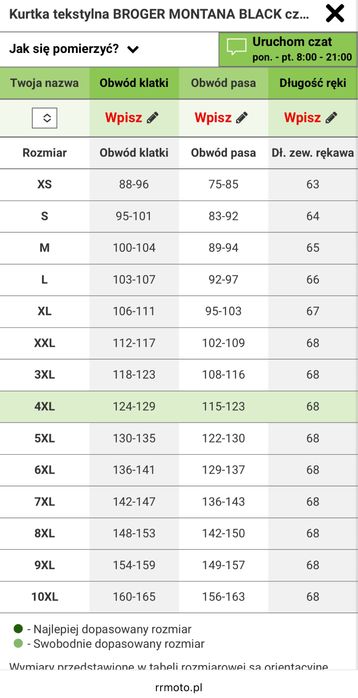 Kurtka motocyklowa Broger Montana czarna 4XL