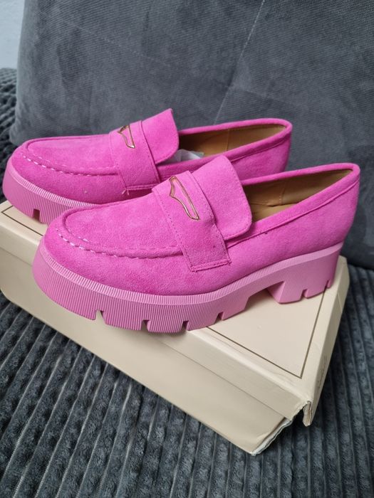 Mokasyny fuksja nowe