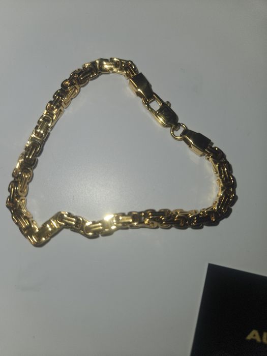 Bransoletka królewska 4mm pozłacana 19 cm - Nowa klasyka 18K