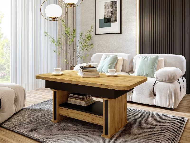 Ławostół L15 SZUFLADA 120/210x70 dąb craft złoty czarny biały w 24h