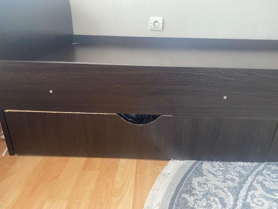 Ліжко Світ Меблів Соня 80х190 см з шухлядами колір Венге