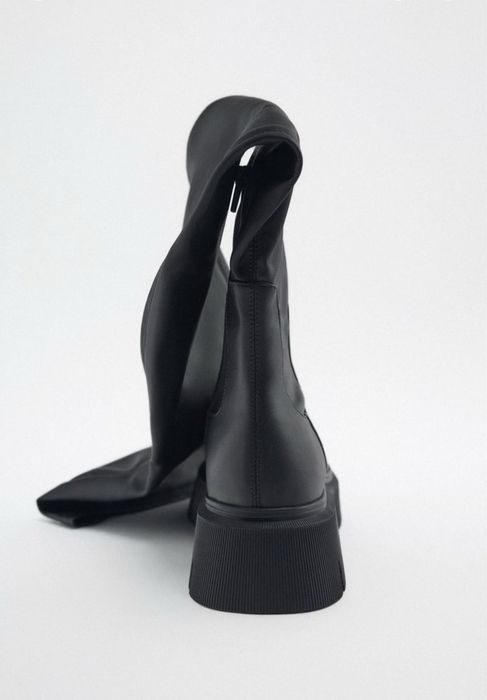 Zara сапоги чулки ботфорти чоботи