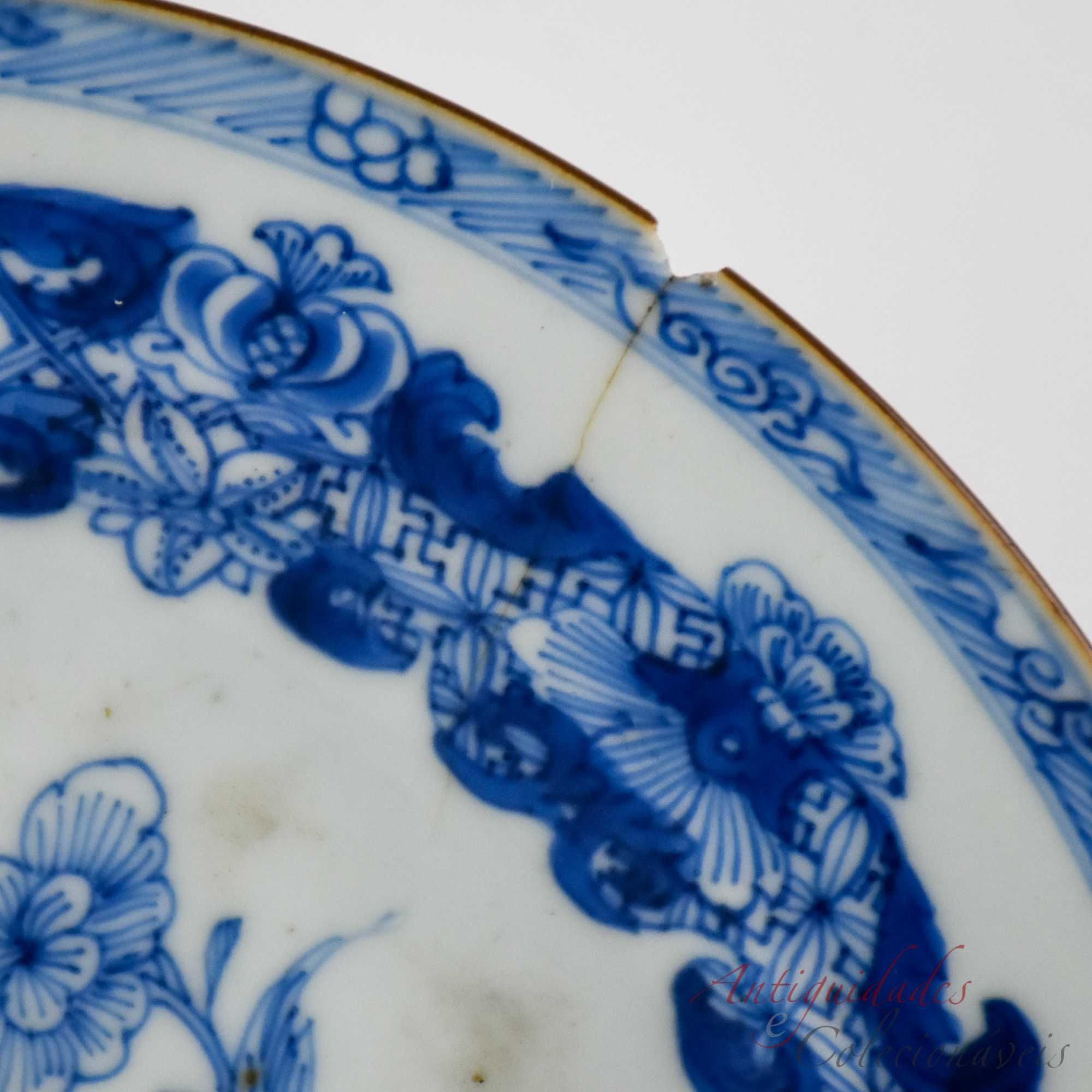 Prato Porcelana da China Azul e branco, Qianlong, séc. XVIII