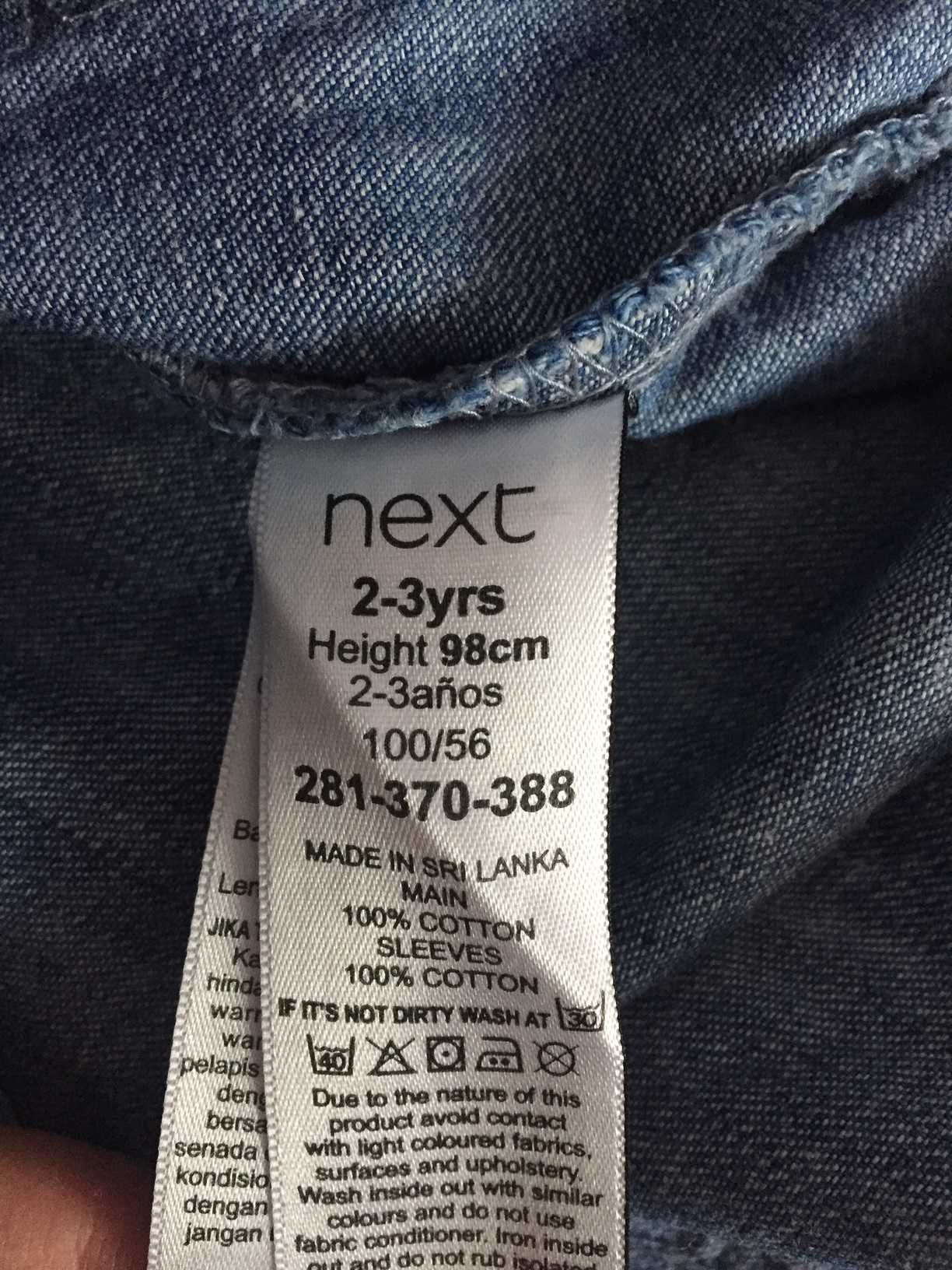 Sukienka jeansowa Next 98 cm 2-3 lata