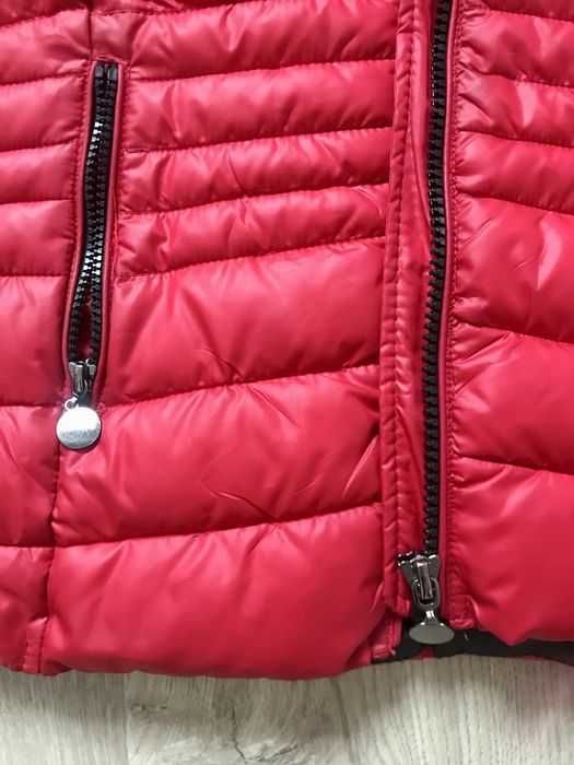 Kurtka wiosenna 38 M pikowana czerwona zamek zasuwana jesienna