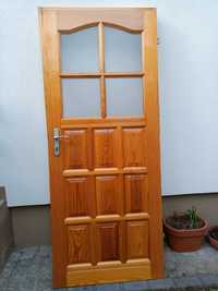 Drzwi do łazienki, wewnętrzne, sosnowe 90 cm