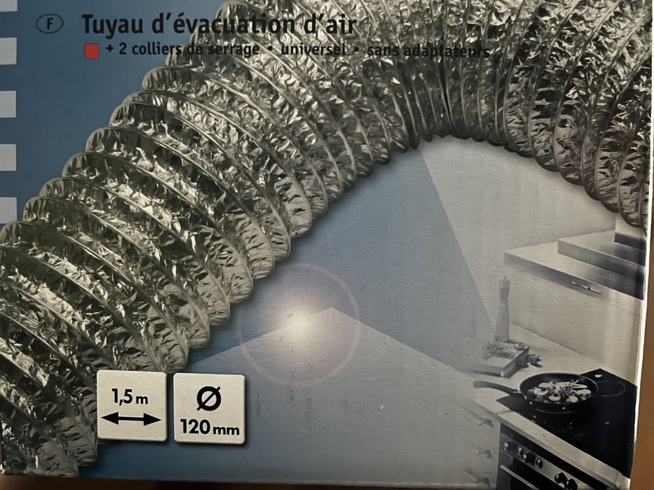 Wąż wentylacyjny aluminiowy 1.5 m 120 mm