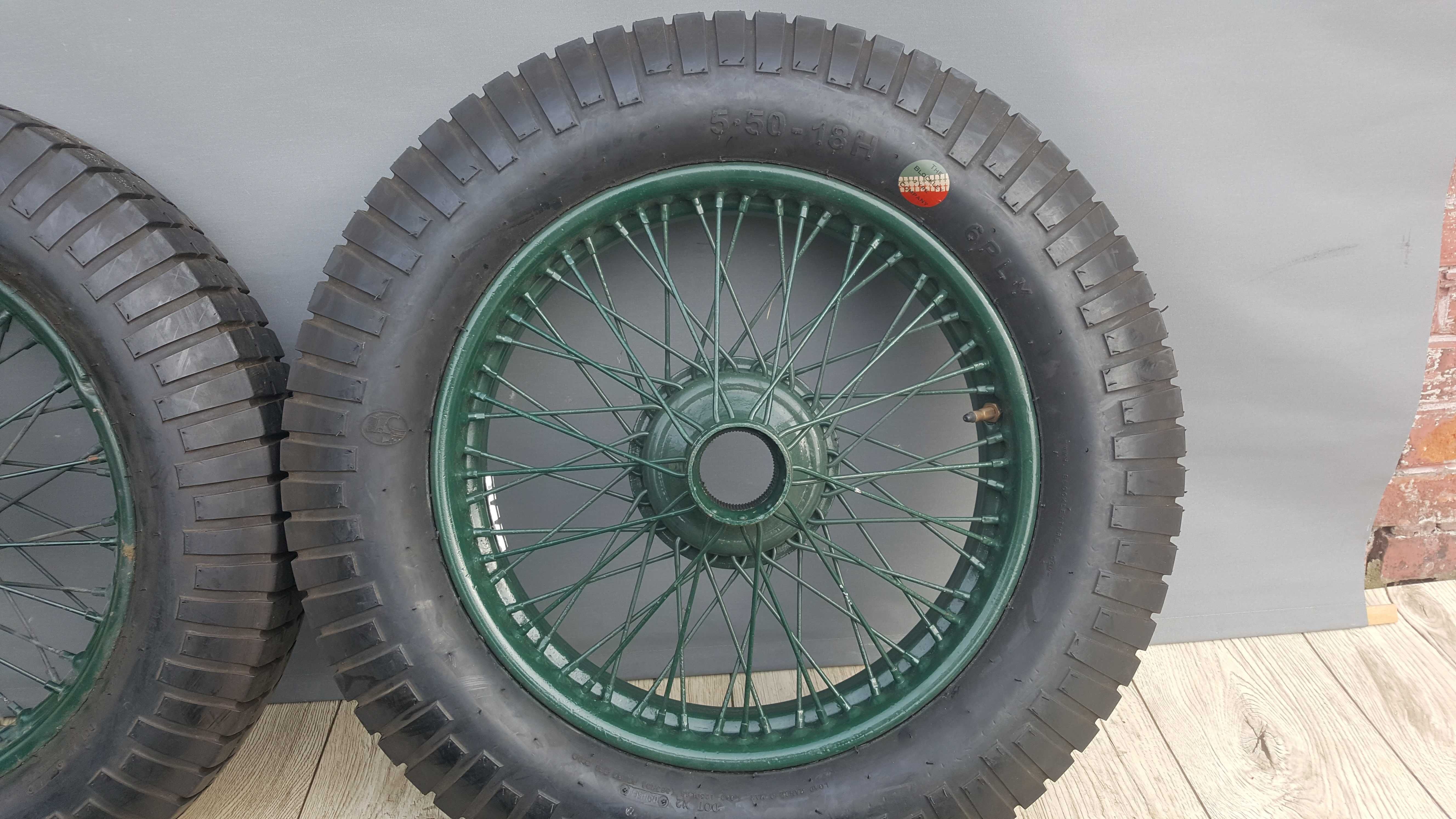felgi koła szprychowe 18 Bentley Delage Vintage opony 5.50-18 BLOCKLEY