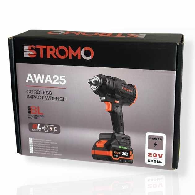 Гайковерт акумуляторний / шуруповерт ударний Stromo AWA25 — з АКБ + ЗП