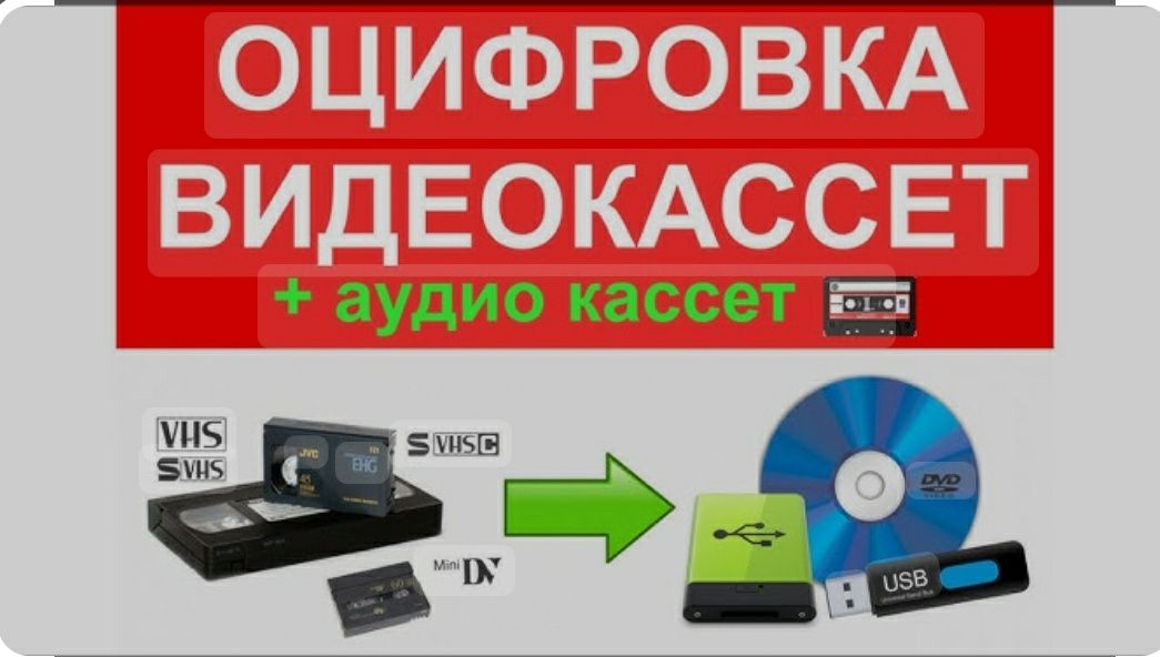 Оцифровка відеокасет VHS, miniDV, Hi8, VHS-C, S-VHS, аудіокасет, друк