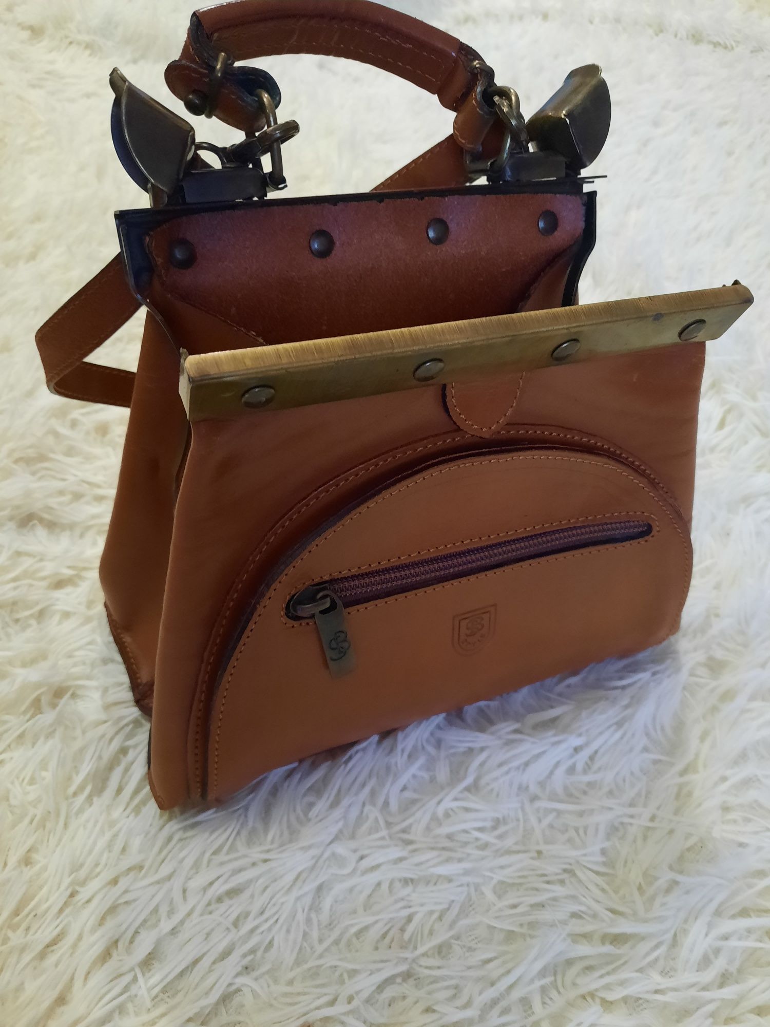 Жіноча вінтажна сумочка з натуральної італійської шкіри