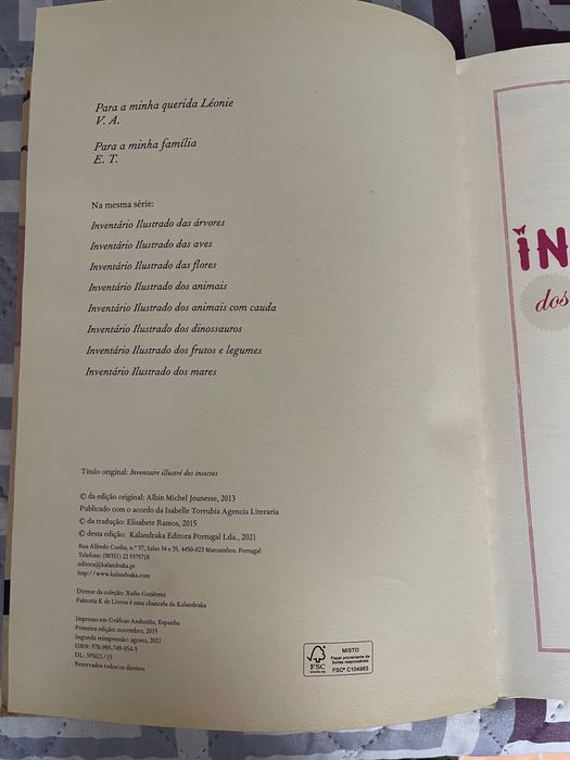 Livro Inventário dos insetos
