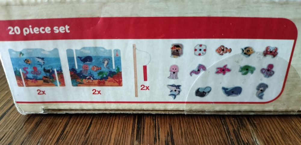 Gra drewniana, zręcznościowa Łowienie ryb /rybek Playtive 20 elementów