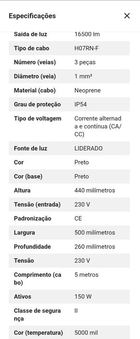 LED  marca 4TECX louwlamp 150W 5000k