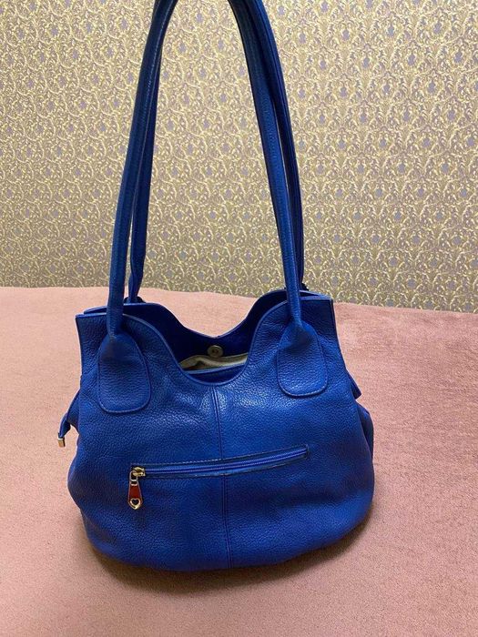 Продам синю шкіряну сумку