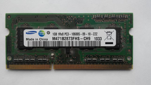Оперативная память ноутбучная So-dimm DDR3-1333 1Gb Samsung