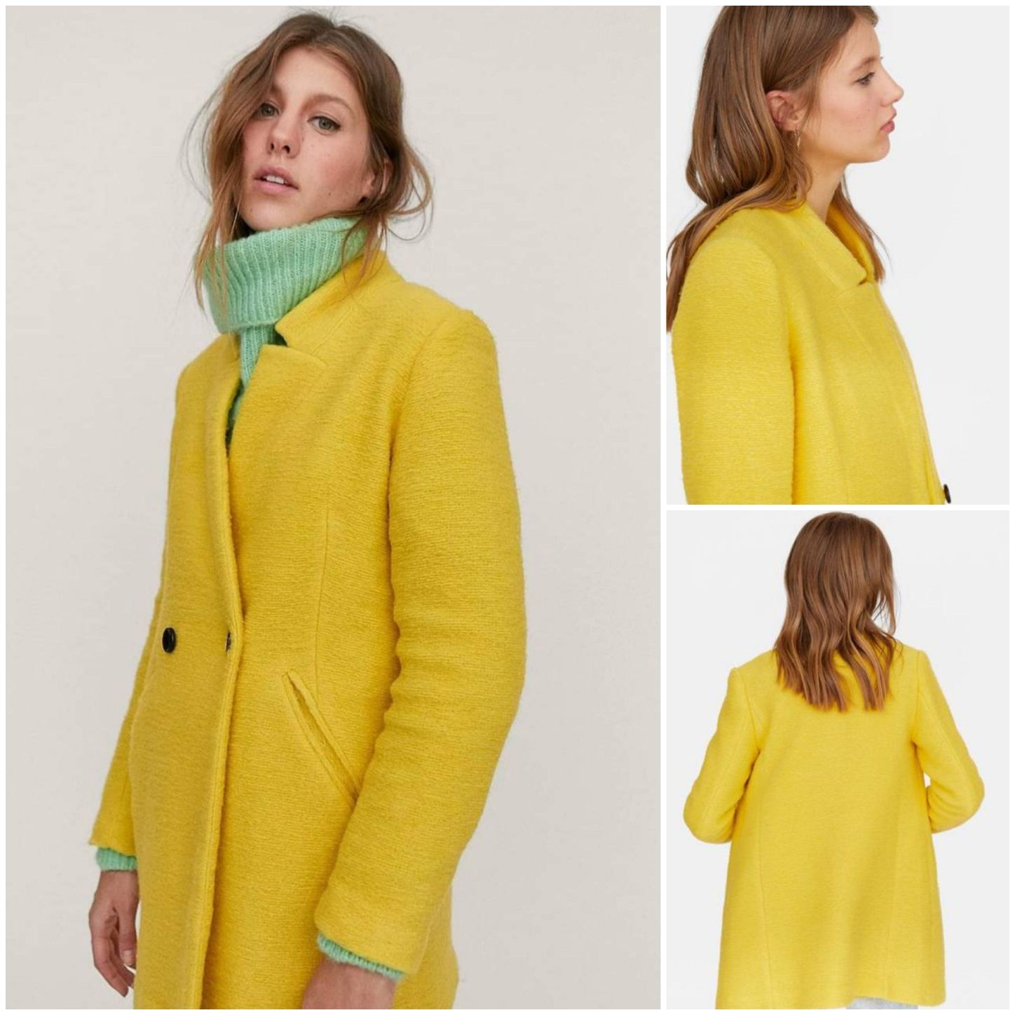 Sobretudo / casaco amarelo Stradivarius