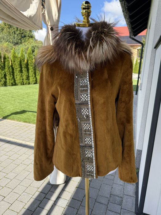 Futro z norek, lis, rozmiar XS S wloska marka