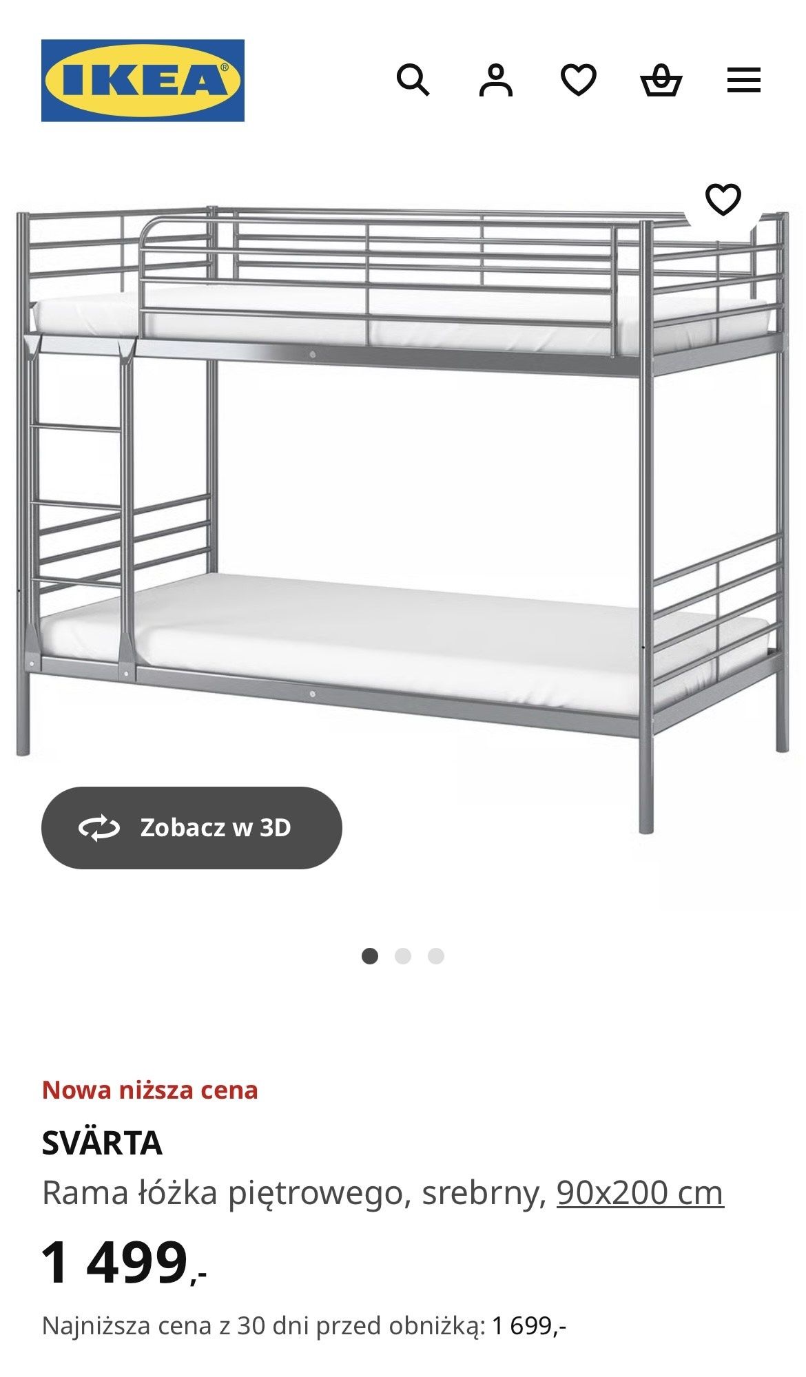 Łóżko piętrowe IKEA