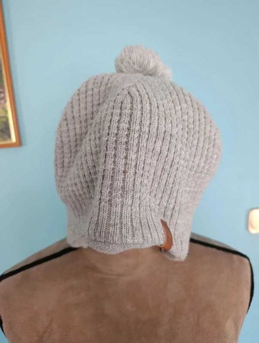 Czapka szara H&M , ciepła na polarku