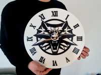 Zegar drewniany 40 cm średnicy Wiedźmin Witcher