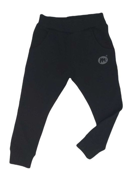 Spodnie dresowe chłopięce czarne 104 bawełna slim MROFI