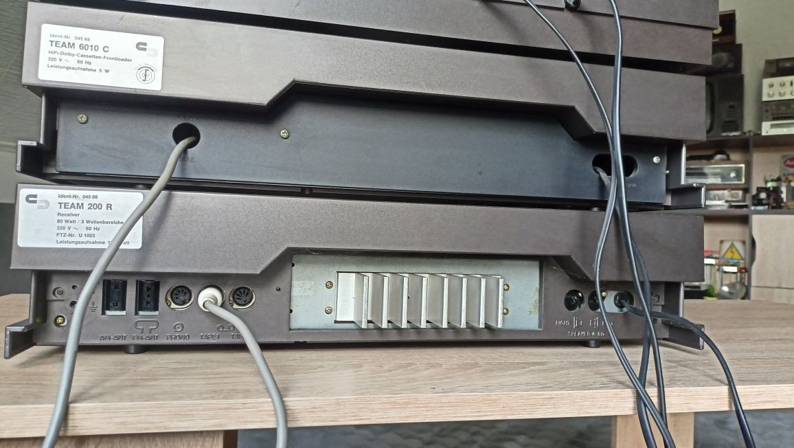 Wieża Schneider amplituner deck gramofon