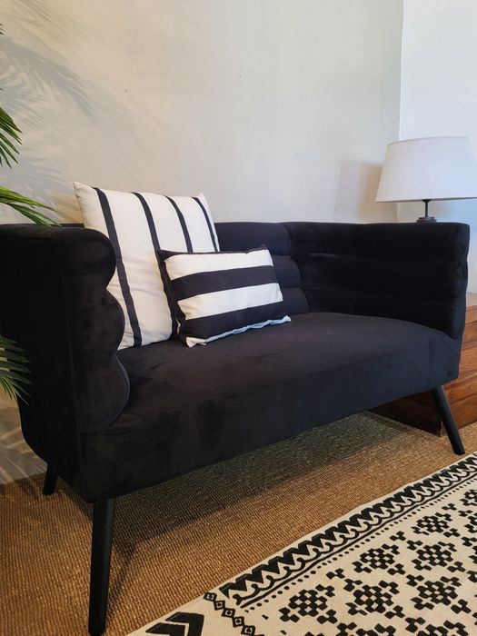 sofa, cadeirao,  canape, poltrona, veludo, preto, retro, vintage