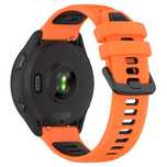 Pasek silikonowy do zegarka smartwatch 22 cm pomarańczowo czarny