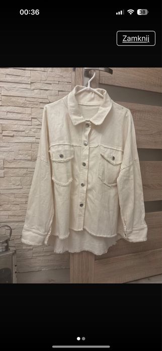 Asymetryczna koszula dzinsowa włoska owersaize!