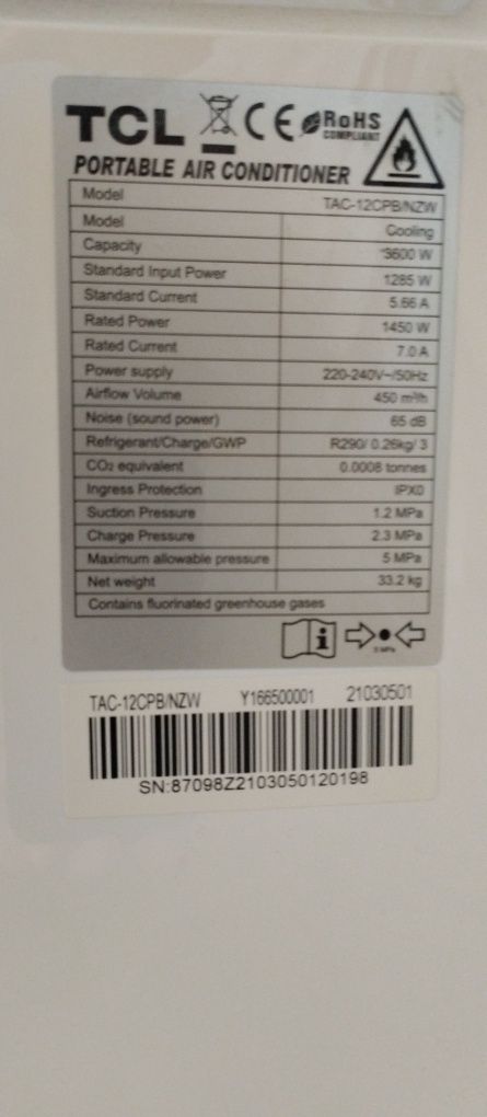 Klimatyzator przenośny TCL