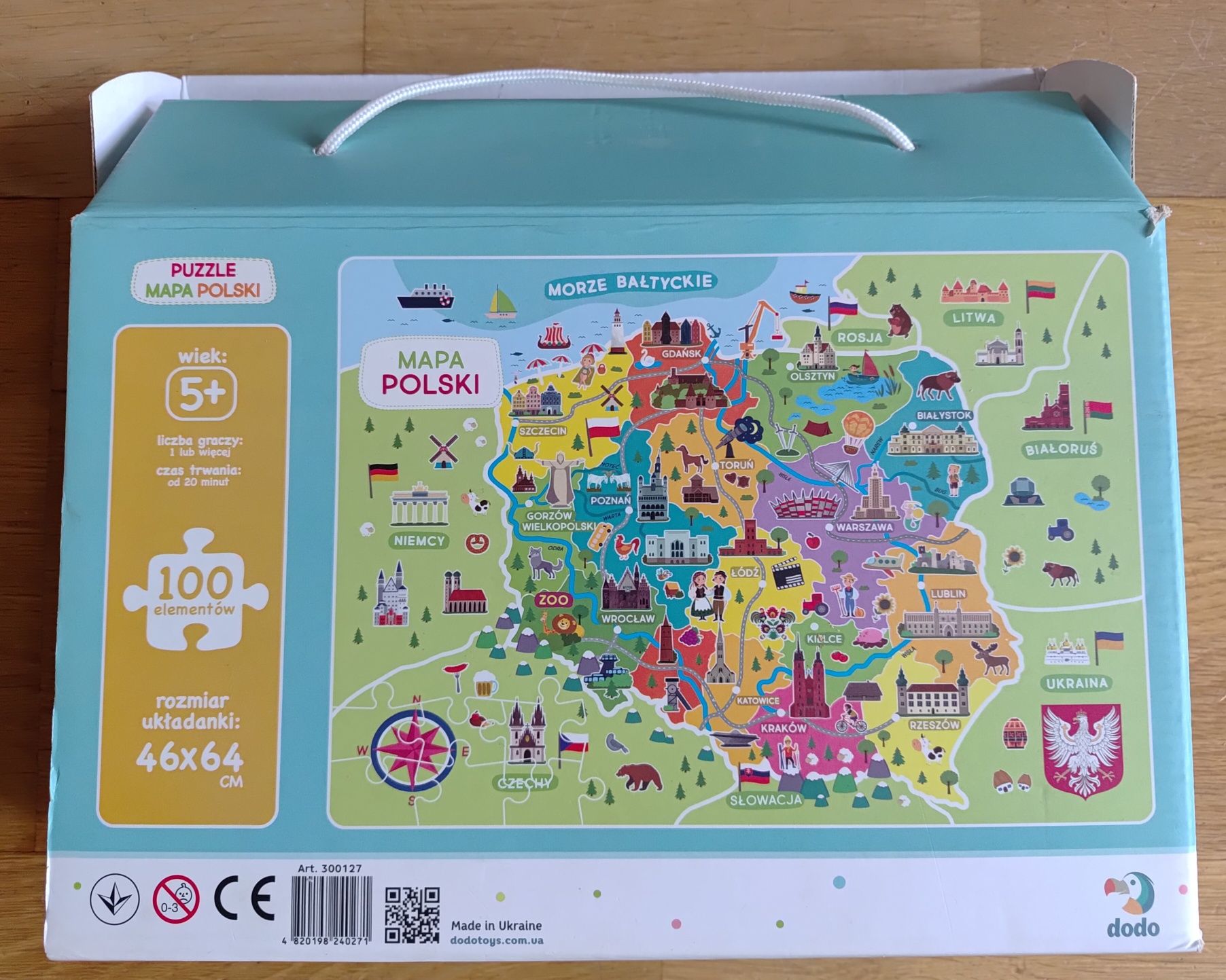 Puzzle Mapa Polski 100 elementów wiek 5+