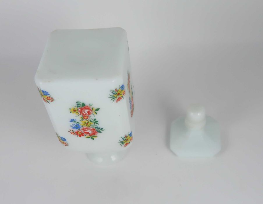 Frasco de Perfume Vintage Vidro Opalino