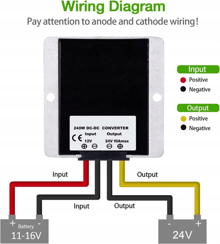 Przetwornica napięcia DC/DC Regulator, DC 12 V do 24 V 10 A 240 W