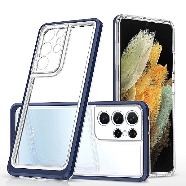Clear 3in1 etui do Samsung Galaxy S22 Ultra żelowy pokrowiec z ramką n