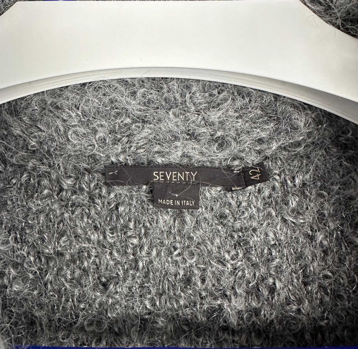 Kurtka moherowa Seventy Italy długi kardigan alpaka r. L