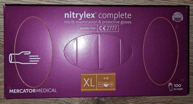 Rękawiczki nitrylowe rozmiar XL, 100 szt. fioletowe NITRYLEX COMPLETE