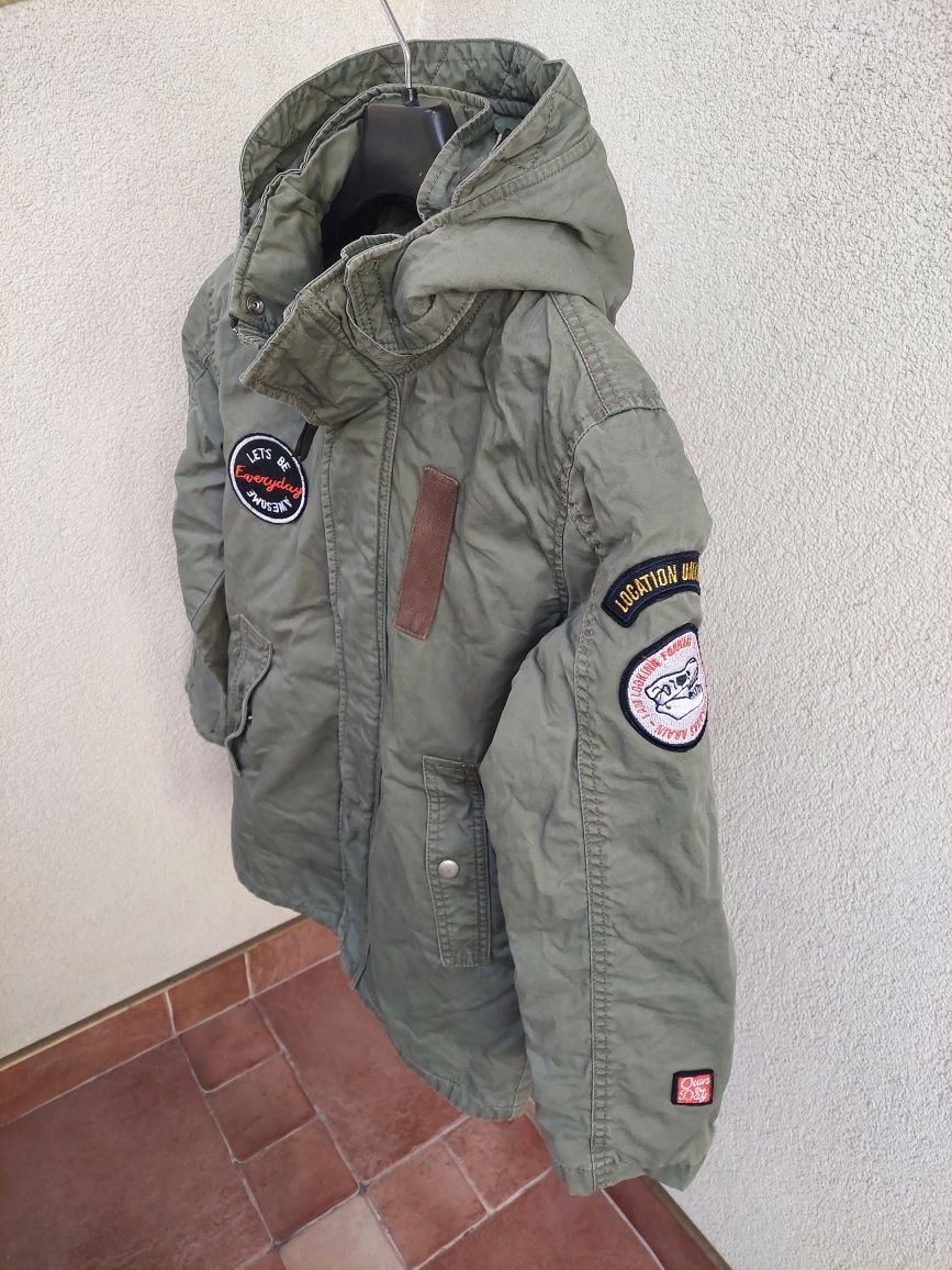 Kurtka parka chłopięca H&M, jesienna r. 140