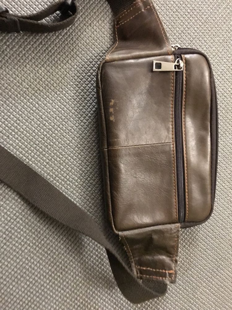 Чоловіча шкіряна сумка на пояс (бананка) Vintage leather-14727