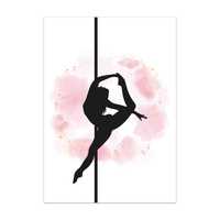 Plakat 40x50 cm pole dance PD rurka sylwetka czarno różowy