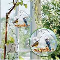 Karmnik dla ptaków domek akryl