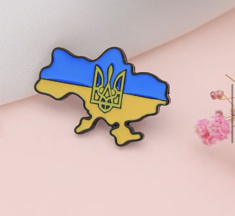 Broszka Ukraina flaga ukraina mapa emalia