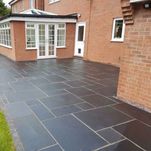 Płytki wapień Black Limestone antyk i bębnowane komplet taras
