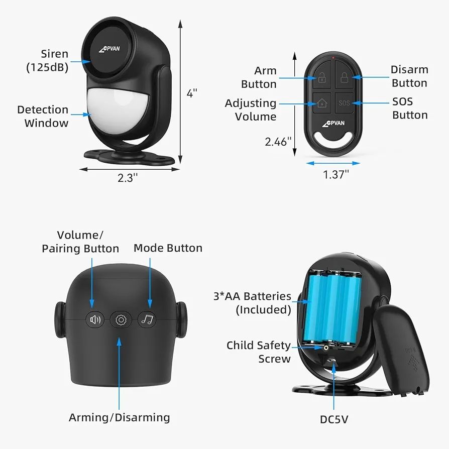 CPVAN Guardian Sensor de Movimento Alarme