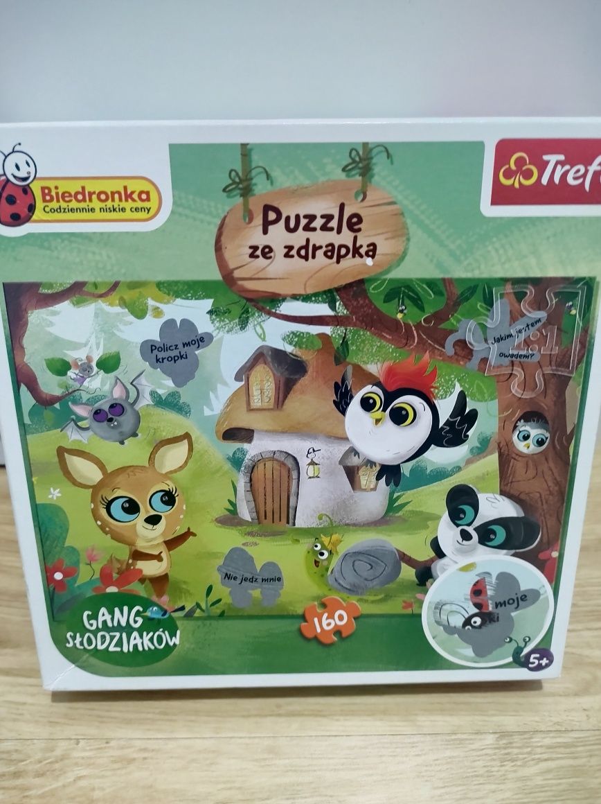 Zestaw 14 maskotek pluszaków z gangu biedronka wraz z puzzlami