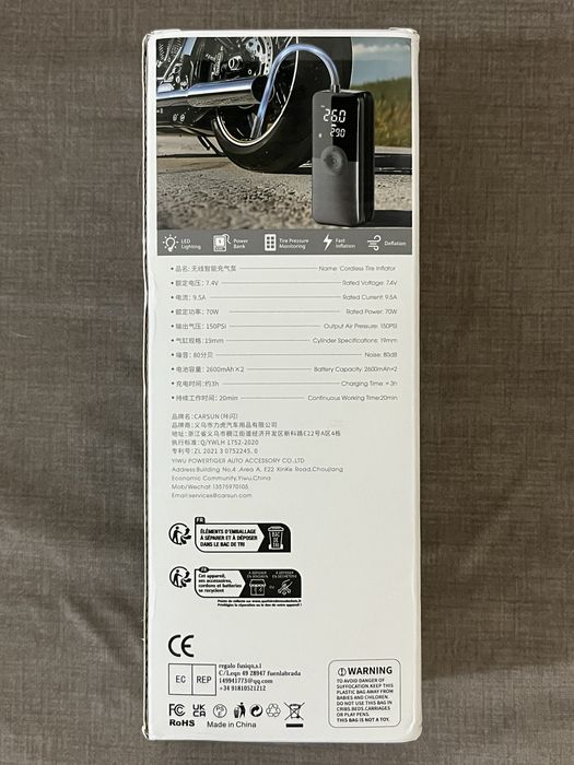 Compressor de ar/power Bank