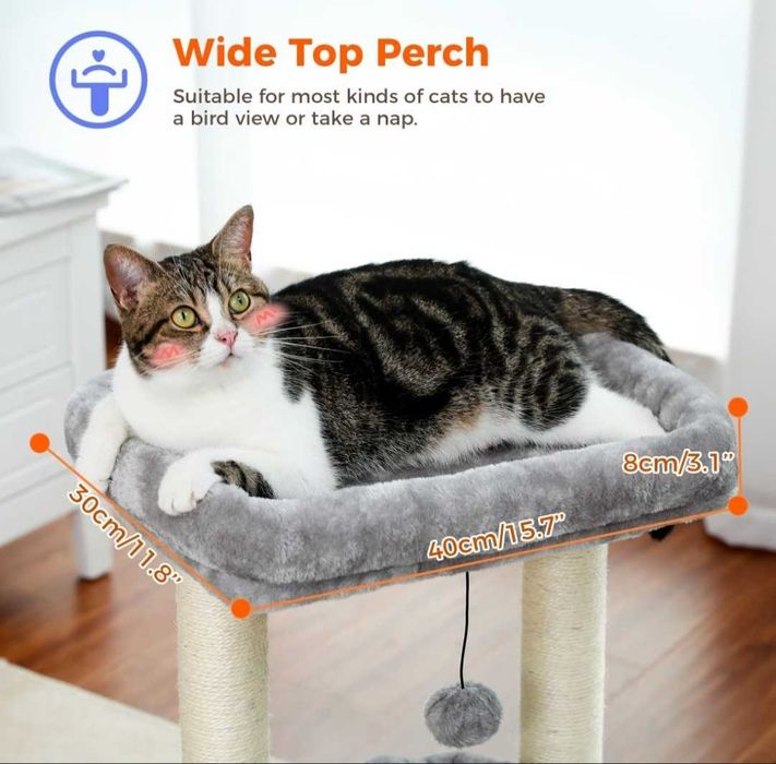 Przytulny Drapak dla kota z wielofunkcyjnym domkiem i legowiskiem 68cm