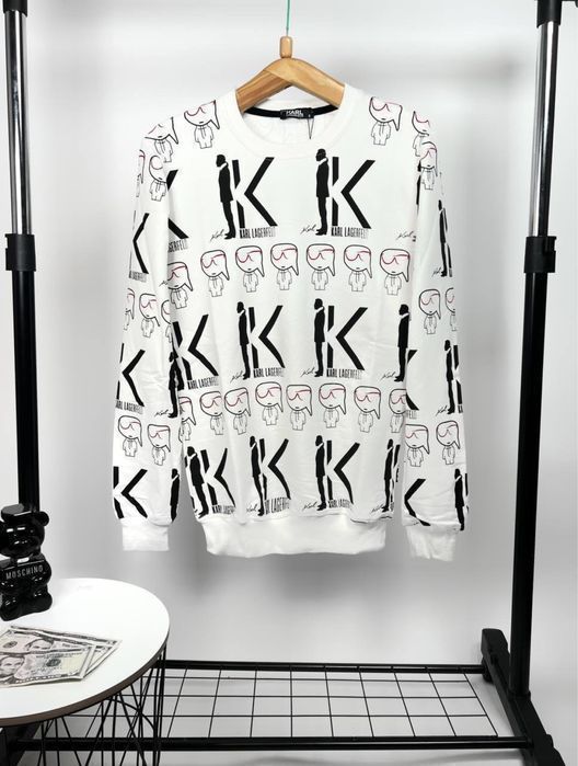 KARL LAGERFELD мужской свитшот кофта реглан батник оригинал белый